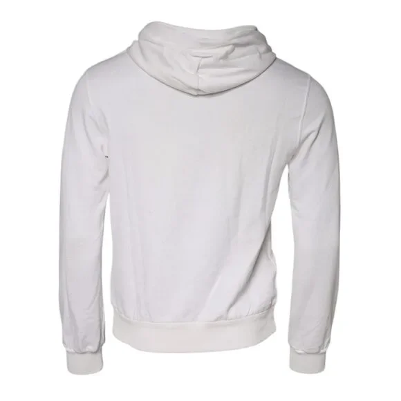 Dolce & Gabbana White Caesar Cotton Hooded Pullover Sweater